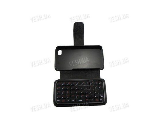 Беспроводная чёрная WiFi мини клавиатура на 49 клавиш для Iphone 4 в комплекте с чехлом, фото 3