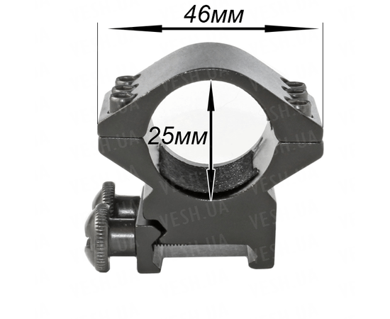 Крепление на оружие для фонаря 25 Ring Double (планка Вивера 19 мм) : -Аксессуары к фонарям, фото 3