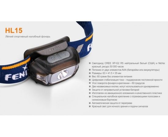 Фонарь Fenix HL15 Cree XP-G2 R5 Neutral White : -HL серия, фото 24