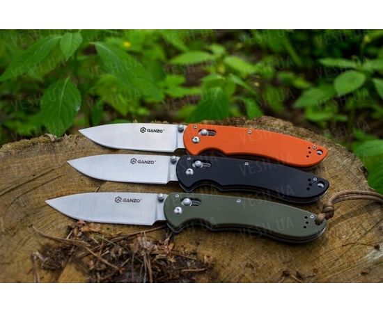 Нож Ganzo G740 (черный, оранжевый, зеленый) : -Ножи Ganzo, фото 17