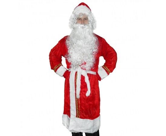Товар распродан - Карнавальный костюм Деда Мороза с вышивкой красный - Карнавальные костюмы мужские, фото 1