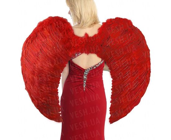 Товар распродан - Крылья Ангела Супергигант 80х95 см красные - Карнавальные аксессуары, фото 1