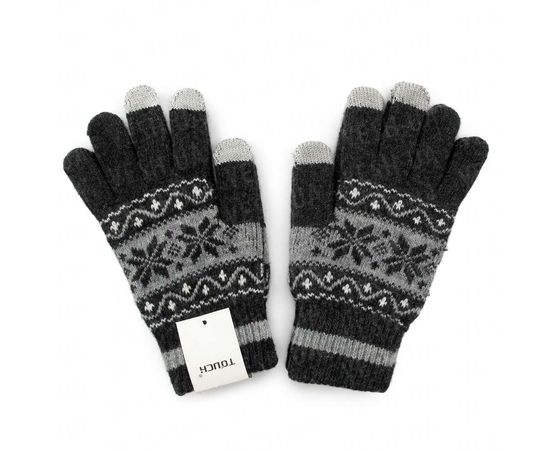 Товар распродан - Перчатки для сенсорных экранов с узором - Перчатки варежки, фото 1