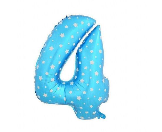Товар распродан - Шарик Цифра голубой 80 см 4 - Шары воздушные, фото 1