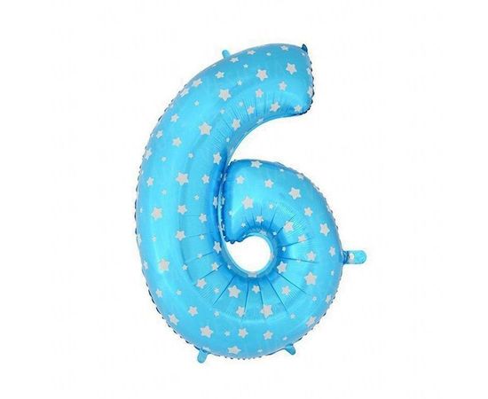 Товар распродан - Шарик Цифра голубой 80 см 6 - Шары воздушные, фото 1