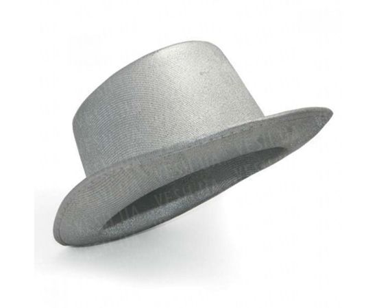 Товар распродан - Шляпа Цилиндр серебряная - Карнавальные шляпы, фото 1