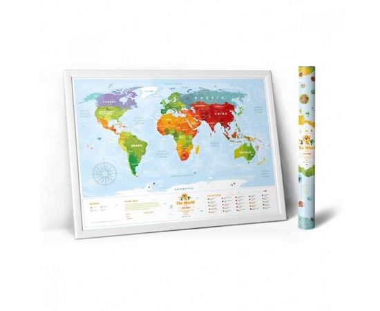 Товар распродан - Скретч карта мира Kids Animals - Скретч карты путешествий, фото 1