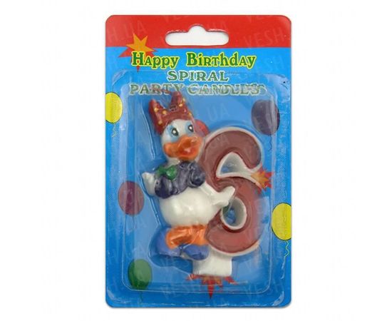 Товар распродан - Свеча Цифра с Утенком 6 - Свечи для торта, фото 1