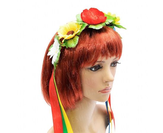 Товар распродан - Украинский венок Маричка с васильками - Карнавальные шляпы, фото 1