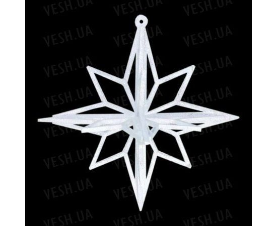 Товар распродан - Украшение Звезда пластик 12х9см белый - Новогодние игрушки и украшения, фото 1