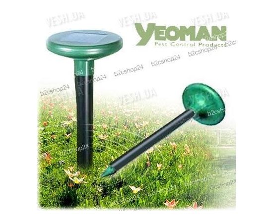 Ультразвуковой садовый отпугиватель грызунов, мышей, кротов с солнечной батареей, фото 1