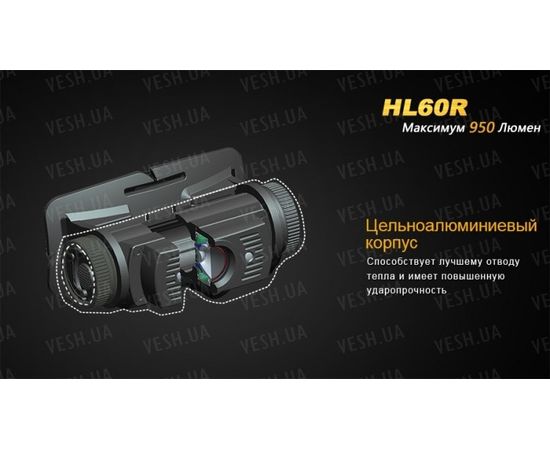Фонарь Fenix HL60R Cree XM-L2 T6 Neutral White LED : -HL серия, фото 10