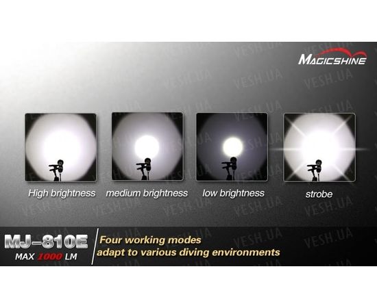 Фонарь для дайвинга MagicShine MJ-810 CREE XM-L (Обновленная версия) : -Фонари Magicshine, фото 2 Фонарь для дайвинга MagicShine MJ-810 CREE XM-L (Обновленная версия) : -Фонари Magicshine, фото 2