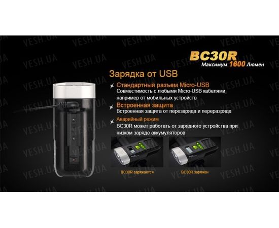 Велофара Fenix BC30R Cree XM-L2 (T6) : -BT / BC серия, фото 13 Велофара Fenix BC30R Cree XM-L2 (T6) : -BT / BC серия, фото 13