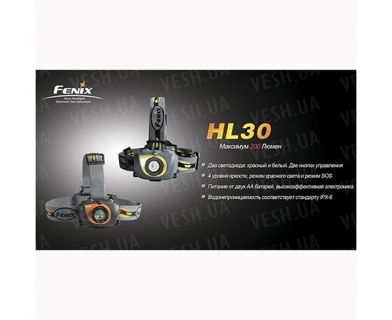 Фонарь Fenix HL30 Cree XP-G (R5), черно-желтый : -HL серия, фото 14
