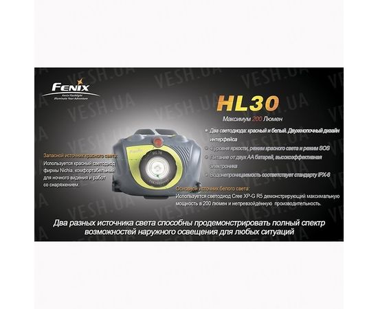 Фонарь Fenix HL30 Cree XP-G (R5), черно-желтый : -HL серия, фото 15