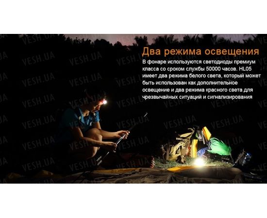 Налобный фонарь Fenix HL05 White/Red LEDs : -HL серия, фото 12 Налобный фонарь Fenix HL05 White/Red LEDs : -HL серия, фото 12