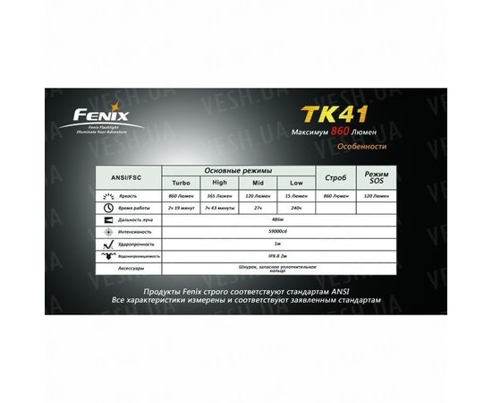 Фонарь Fenix TK41 Cree XM-L (U2) : -TK серия, фото 6 Фонарь Fenix TK41 Cree XM-L (U2) : -TK серия, фото 6