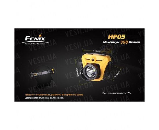 Фонарь Fenix HP05 XP-G (R5), серый : -HP серия, фото 9