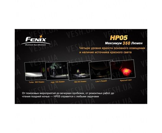 Фонарь Fenix HP05 XP-G (R5), желтый : -HP серия, фото 6