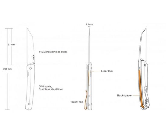 Нож Ruike P865-B : -Ножи Ruike, фото 2