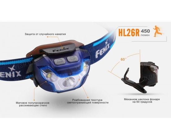 Налобный фонарь Fenix HL26R XP-G2 (R5) (желтый, синий, черный) : -HL серия, фото 19 Налобный фонарь Fenix HL26R XP-G2 (R5) (желтый, синий, черный) : -HL серия, фото 19