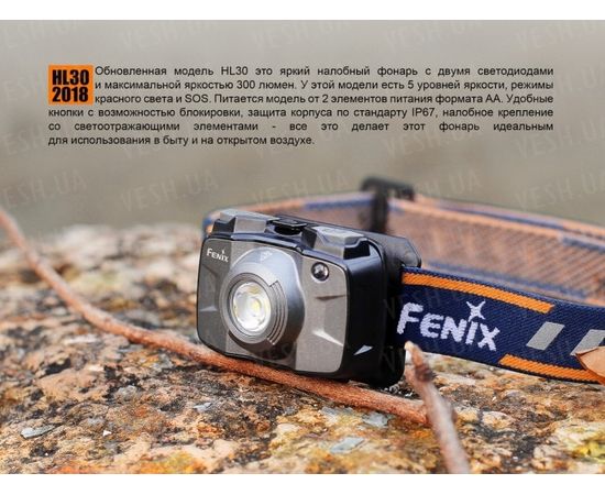 Налобный фонарь Fenix HL30 (2018) Cree XP-G3 (синий, серый) : -HL серия, фото 7