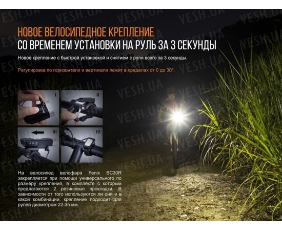 Велофара Fenix BC30R 2017 Cree XM-L2 (U2) : -BT / BC серия, фото 16 Велофара Fenix BC30R 2017 Cree XM-L2 (U2) : -BT / BC серия, фото 16