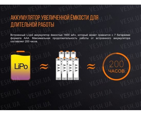 Фонарь Fenix CL20R (оранжевый, синий) : -CL серия, фото 12