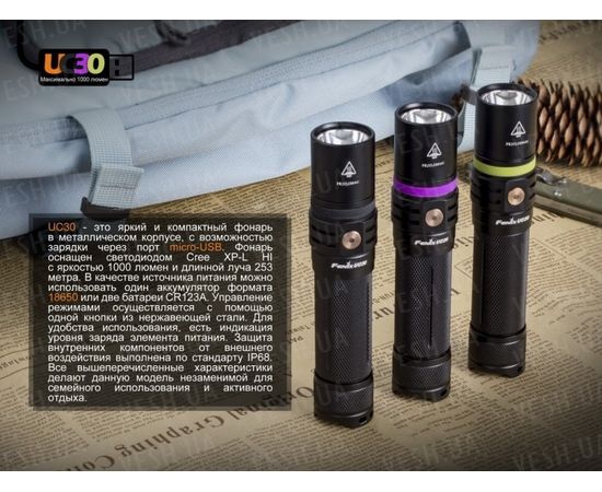 Фонарь Fenix UC30 2017 Cree XP-L HI V3 : -RC / UC серия, фото 6 Фонарь Fenix UC30 2017 Cree XP-L HI V3 : -RC / UC серия, фото 6