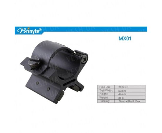 Крепление Brinyte для фонаря на оружие MX01 : -Аксессуары к фонарям, фото 4