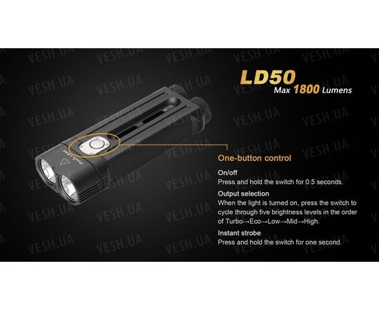 Фонарь Fenix LD50 XM-L2 (U2) : -LD серия, фото 4