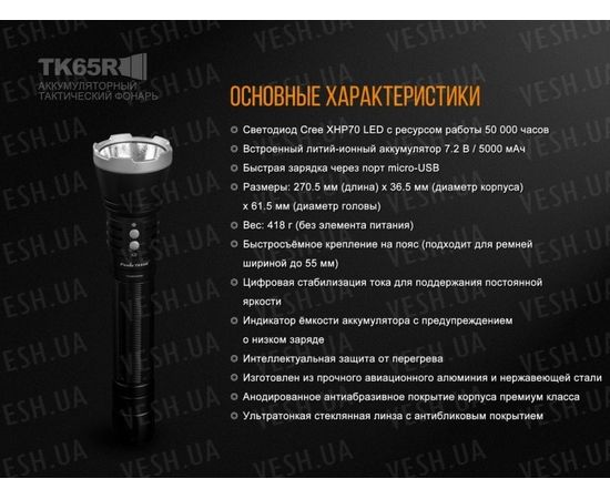 Фонарь Fenix TK65 Cree XHP70 : -TK серия, фото 18