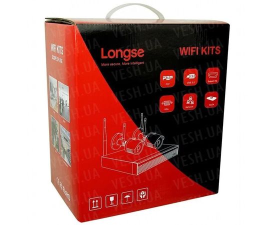 Беспроводная система видеонаблюдения WIFI на 2 камеры Longse WIFI 3604-5Mp Kit 2, 300 метров, 5 Мп, Quad HD, фото 6 Беспроводная система видеонаблюдения WIFI на 2 камеры Longse WIFI 3604-5Mp Kit 2, 300 метров, 5 Мп, Quad HD, фото 6