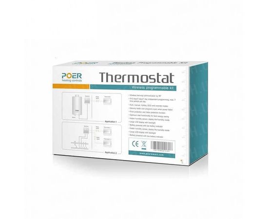 Беспроводной термостат для котла комнатный Poer PTC10, с беспроводным терморегулятором, фото 5