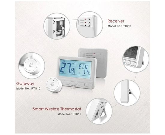 Беспроводной термостат с wifi терморегулятором для котла и теплого пола Poer PTC11, фото 5 Беспроводной термостат с wifi терморегулятором для котла и теплого пола Poer PTC11, фото 5