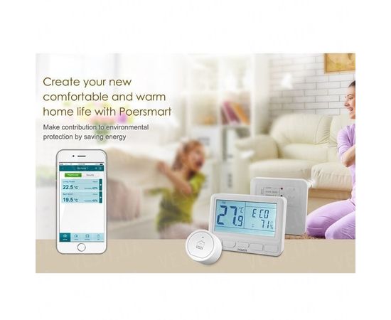 Беспроводной термостат с wifi терморегулятором для котла и теплого пола Poer PTC11, фото 6 Беспроводной термостат с wifi терморегулятором для котла и теплого пола Poer PTC11, фото 6