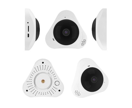 Панорамная wifi камера 360 рыбий глаз Unitoptek EC-P02, беспроводная, белая, фото 3