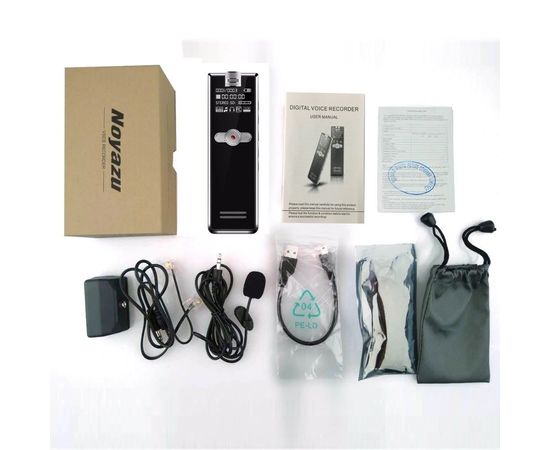 Компактный диктофон с голосовой активацией записи Noyazu audio voice recorder F2, 8 Гб, черный, фото 5