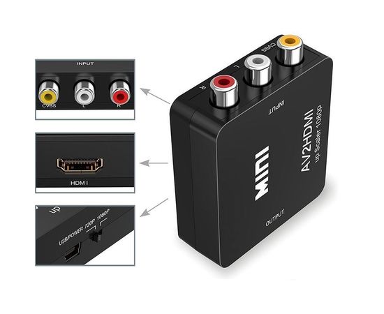 Конвертер видеосигнала AV to HDMI видео + аудио Full HD 1080P Felkin AV2HDMI, фото 4 Конвертер видеосигнала AV to HDMI видео + аудио Full HD 1080P Felkin AV2HDMI, фото 4