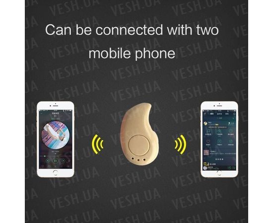 Маленькая миниатюрная микро bluetooth гарнитура - микронаушник Heonyirry S530, телесного цвета, фото 5