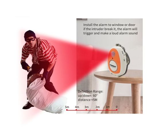 Портативная звуковая сигнализация с датчиком движения со встроенной сиреной 120 дБ Doberman Security SE-0702, фото 2