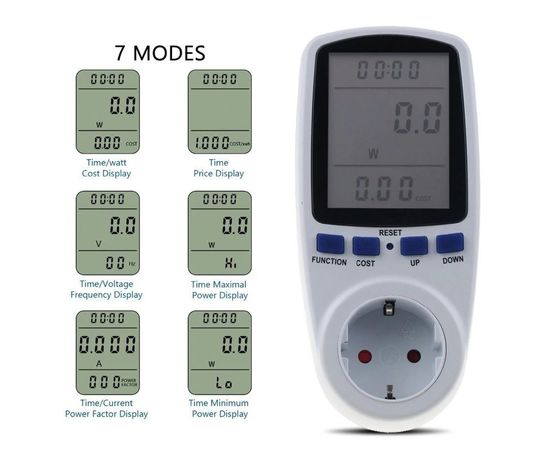 Розетка со счетчиком электроэнергии энергометр ваттметр бытовой Intertek BE009, фото 3 Розетка со счетчиком электроэнергии энергометр ваттметр бытовой Intertek BE009, фото 3