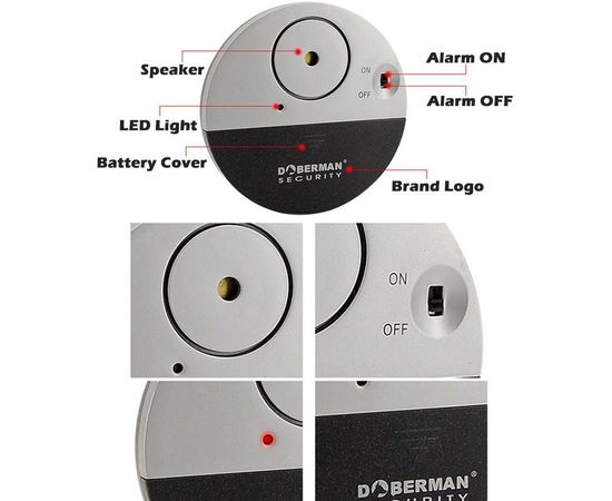 Сигнализация с датчиком вибрации с сиреной 120 дБ Doberman Security SE-0106, вибро сигнализация, фото 3