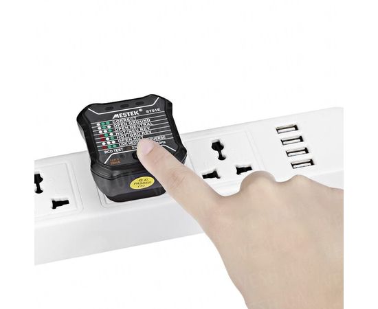 Тестер розеток и УЗО Mestek ST01E, фото 4