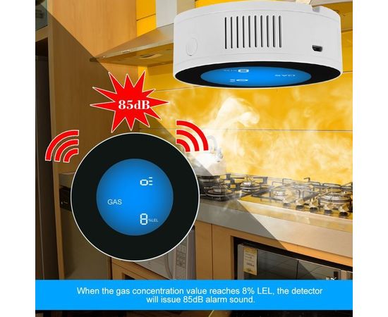 Умный датчик утечки газа WiFi с сиреной Yobang Security GS-85 wifi + Iphone&amp;Android App, фото 7