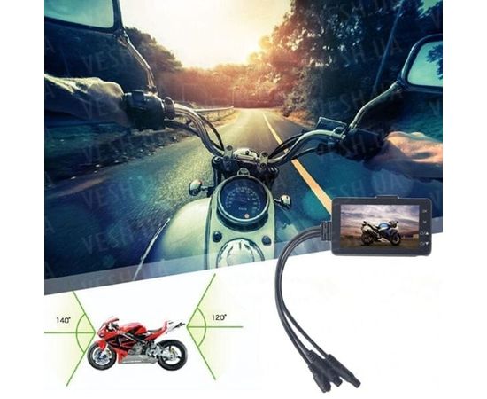 Видеорегистратор для мотоцикла с двумя камерами Leshp SE300, FullHD 1080P, угол 140 градусов, фото 6
