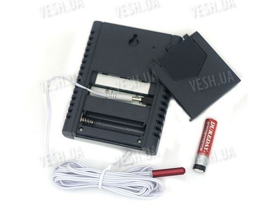 2-х дисплейный внутренне-наружный электронный термометр с выносным наружным датчиком, фото 2