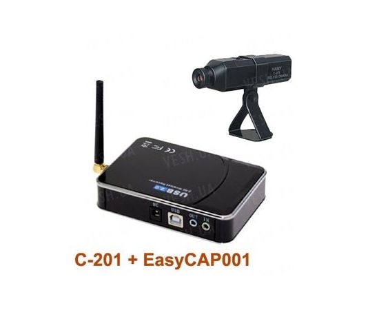 Комплект из беспроводной автономной камеры c аккумулятором С-201 на 2.4 Ghz + приёмник видеосигнала (на выбор), дальностью до 250 метров (модель CRP-201 kit), фото 4