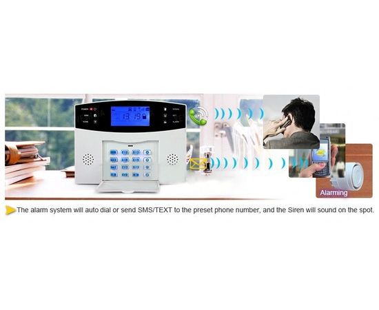 Универсальная GSM сигнализация с клавиатурой и LCD дисплеем с поддержкой проводных и беспроводных датчиков (модель GSM-007), фото 2